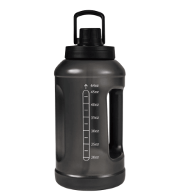Mainstays 64oz Water Bottle – Reusable, Lightweight Black Plastic with Straw