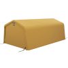 Outsunny Heavy-Duty 12x20 Portable Carport Shelter with Ventilation Windows & Roll-Up Front Door – Beige