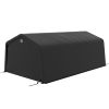 Outsunny 12' x 20' Portable Garage, Heavy Duty Carport Canopy with Ventilation Windows and Large Roll-up Door, Black