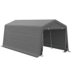 Outsunny Portable Shelter: 20x10ft Heavy-Duty Carport with Anti-UV Cover & Double Zipper Doors