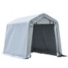 Outsunny 8x6 Outdoor Car Tent – Gray Carport with Roll-Up Door & Steel Frame