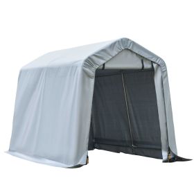 Outsunny 8x6 Outdoor Car Tent – Gray Carport with Roll-Up Door & Steel Frame