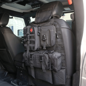 Universal Tactical MOLLE Back Seat Organizer with 3 Detachable Pouches
