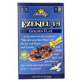 Food For Life Organic Ezekiel 4:9 Sprouted Whole Grain Cereal – Golden Flax, 16 oz, Case of 6