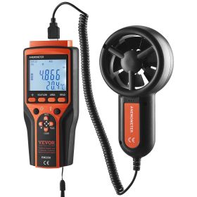Digital Handheld Anemometer – Wind Speed & CFM Gauge with LED Screen, 14–140°F