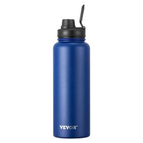 40 oz Stainless Steel Sports Water Bottle with Wide Mouth Lid – Blue