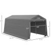 Outsunny Portable Shelter: 20x10ft Heavy-Duty Carport with Anti-UV Cover & Double Zipper Doors