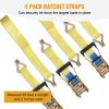 Heavy Duty Ratchet Straps 4-Pack – 2"x26', 11,000 lb Break Strength, Cargo Truck