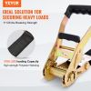VEVOR Ratchet Tie Down Straps 4-Pack – 11,128 lb, 2"x8', Double J Hooks with Padded Handles