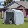 Outsunny 8x6 Outdoor Car Tent – Gray Carport with Roll-Up Door & Steel Frame