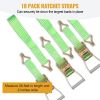 Heavy Duty Ratchet Straps 10-Pack – 2"x26', 3307 lb, Cargo Truck Tie Downs