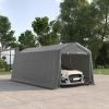 Outsunny Portable Shelter: 20x10ft Heavy-Duty Carport with Anti-UV Cover & Double Zipper Doors