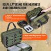 VEVOR Tactical Range Bag for 2 Pistols – Built‑In Pistol Pouches, Green
