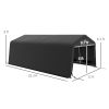 Outsunny 12' x 20' Portable Garage, Heavy Duty Carport Canopy with Ventilation Windows and Large Roll-up Door, Black
