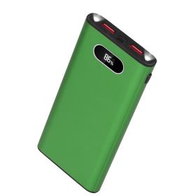Green-Black-Red Color Options -- 1Pc 20000Mah Power Bank Portable Charger External Battery Pack 22.5W Super Fast Charging With LED Display Flashl (Color: Green)