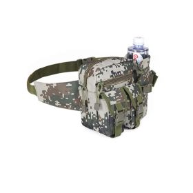 Tactical Denim Waist Bag – With Water Bottle Holder for Camping, Travel & Outdoor Sports (Color: Camouflage)