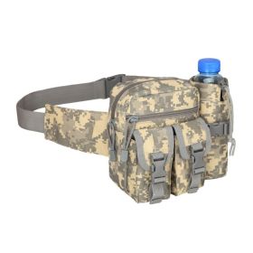 Tactical Denim Waist Bag – With Water Bottle Holder for Camping, Travel & Outdoor Sports (Color: ACU Camouflage)