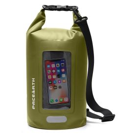 Waterproof Dry Bag – 10L/20L/30L Floating Backpack with Clear Phone Case for Kayaking & Camping (Color: Green)