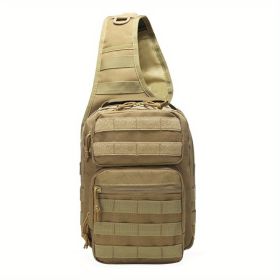 7L Tactical Chest Bag for Men – Adjustable, Waterproof, Outdoor Cycling & Hiking Shoulder Bag (Color: Khaki)