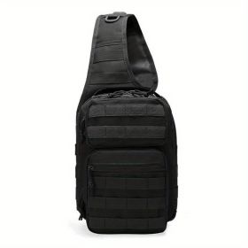 7L Tactical Chest Bag for Men – Adjustable, Waterproof, Outdoor Cycling & Hiking Shoulder Bag (Color: Black)