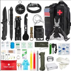 Tactical Survival Kit – Outdoor SOS Tools for Emergency & Combat Readiness (Color: Advanced black, Ships From: China)
