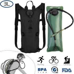3L Tactical Hydration Backpack – Adjustable Water Bladder for Hiking, Camping & Outdoor Use (Color: Black, size: 3L)