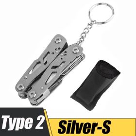 Multifunction Stainless Steel Multi-Tool – Folding Knife & Pliers, Portable Pocket Tool (Color: Silver-S)