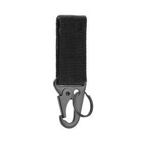 High Strength Nylon Carabiner Key Hook – Tactical Webbing Belt Buckle Clip (Color: 1pcs Black)