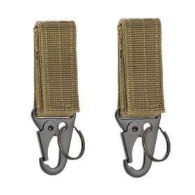 High Strength Nylon Carabiner Key Hook – Tactical Webbing Belt Buckle Clip (Color: 2pcs Khaki)