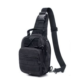Men’s Tactical Sling Backpack – Molle Chest & Shoulder Day Pack Pouch (colour: BLACK)
