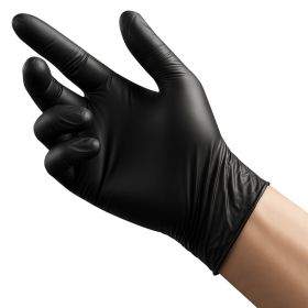 VEVOR 4.5 Mil Black Nitrile Disposable Gloves – Latex & Powder-Free, Food-Grade (Quantity: 100 pcs, size: Large Size)