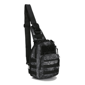 Tactical Sling Shoulder Bag for Men – Molle Chest Pack for Outdoor Hiking (Model: Python Black)