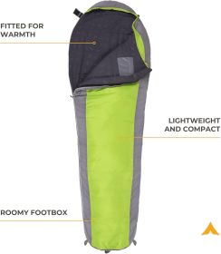 Lightweight Mummy Sleeping Bag – 20°F/5°F for Camping, Backpacking & Outdoor Use (Color: Green)