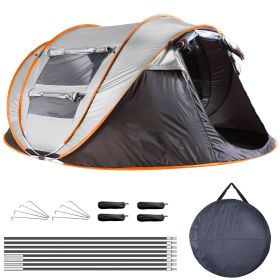 5–8 Person Pop-Up Camping Tent – Automatic Instant Setup, Waterproof with Mesh Windows (Type: Khaki_5-8People)