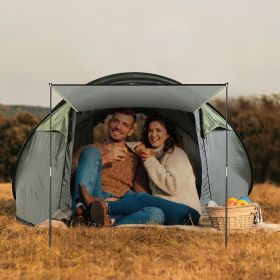 5–8 Person Pop-Up Camping Tent – Automatic Instant Setup, Waterproof with Mesh Windows (Type: Green_5-8People)